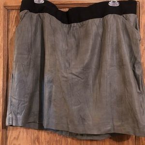 Gray faux leather mini skirt